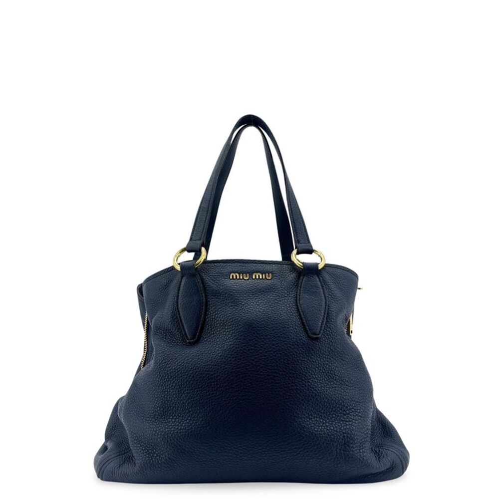 Miu Miu Phenix Convertible Leather Navy Leather Tote Bag Bag